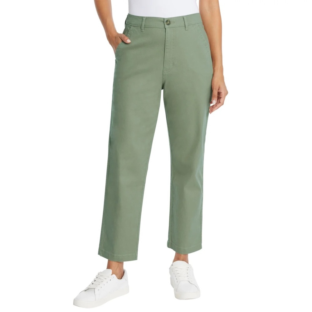 G.H. Bass & Co. Green Straight Leg Cotton Ankle Chino Pants (8)